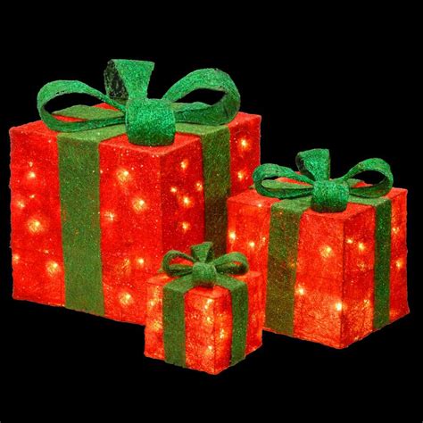 electric sisal gift box red green blue|National Tree Company lit Artificial Christmas Décor 3 .